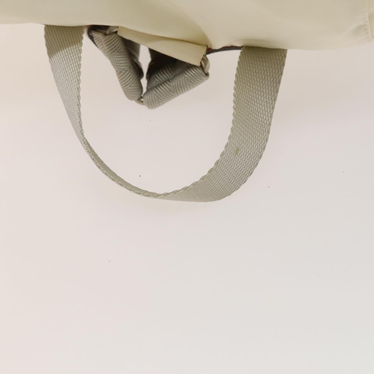 PRADA Backpack Nylon White Silver Auth 138353