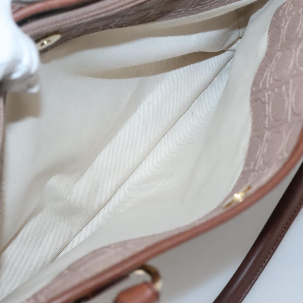 Salvatore Ferragamo Gancini Tote Bag Leather Brown Gold Auth 138354