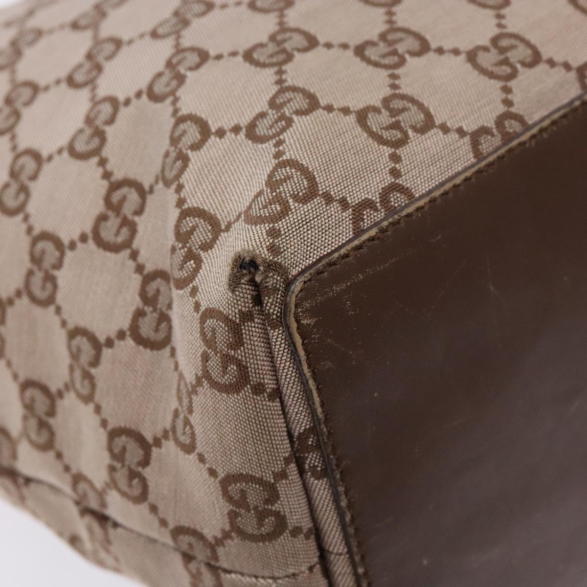 GUCCI GG Canvas Tote Bag Brown Gold 002 1098 Auth 138369