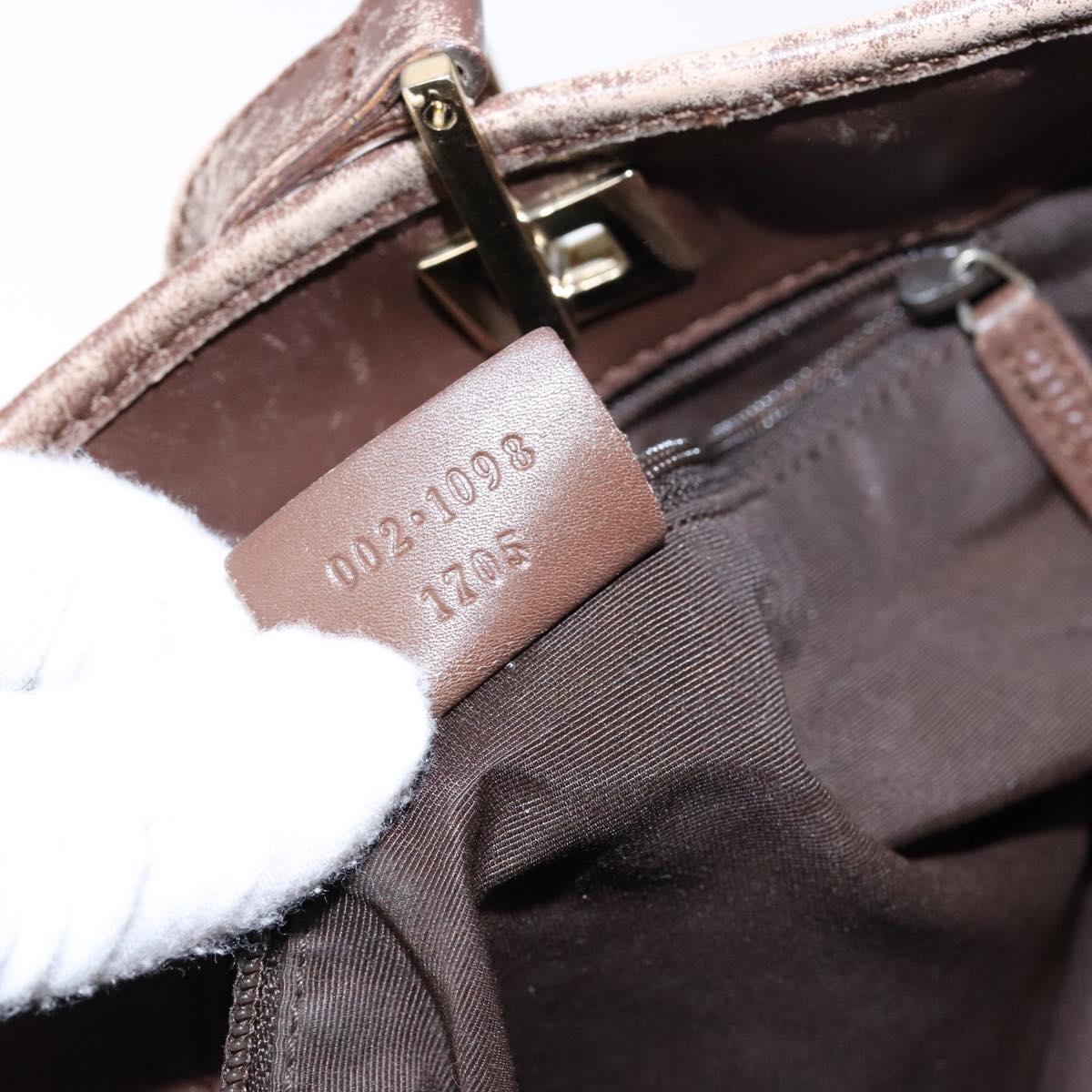 GUCCI GG Canvas Tote Bag Brown Gold 002 1098 Auth 138369