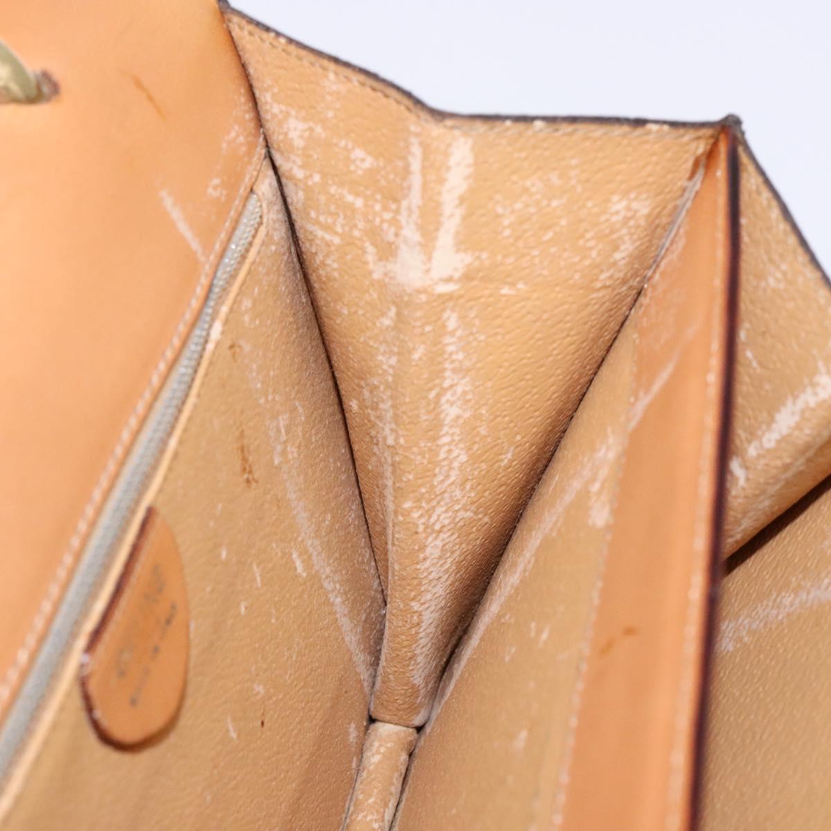 CELINE Macadam Canvas Hand Bag PVC Leather Brown Gold Auth 138386