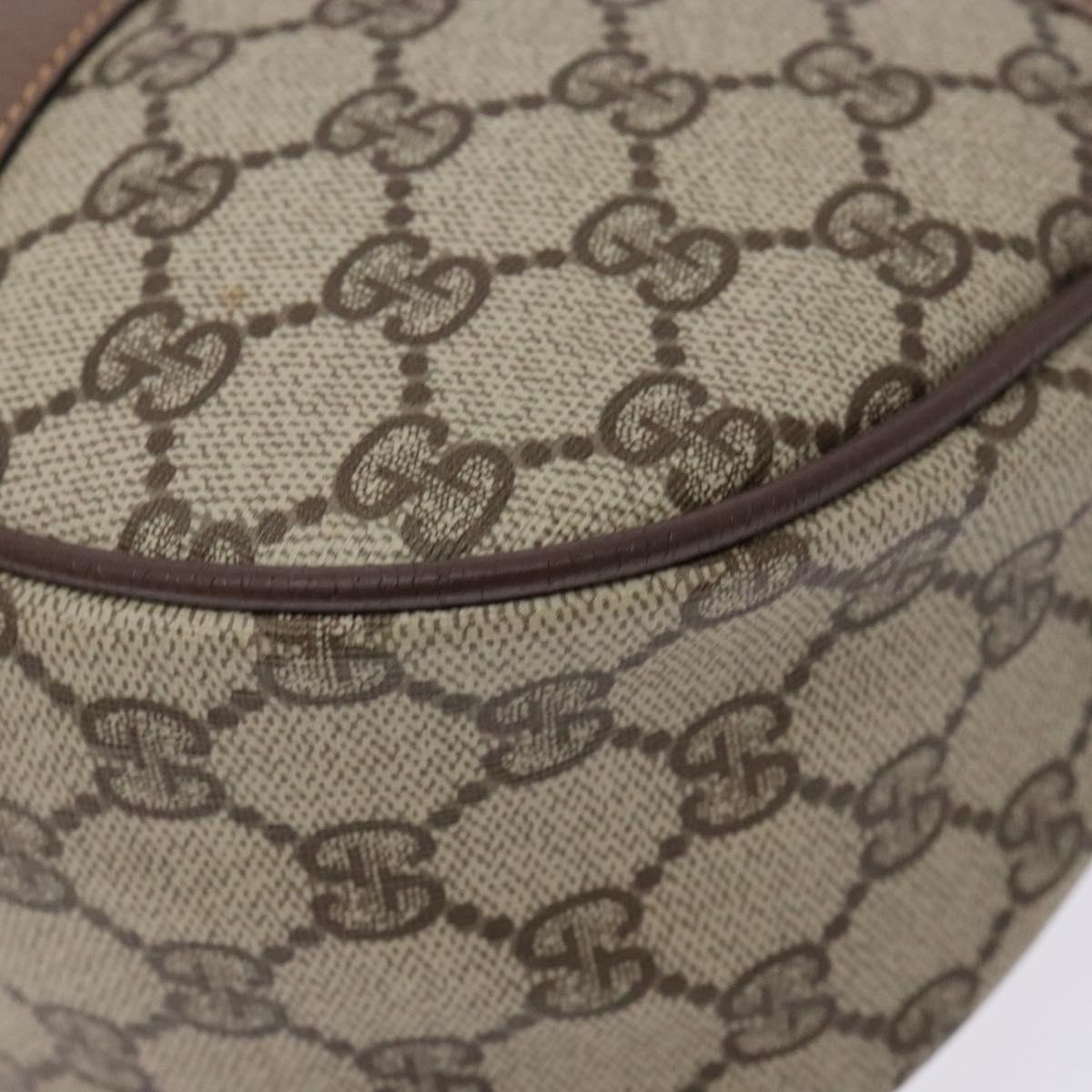GUCCI GG Supreme Web Sherry Line Bag PVC Beige Gold 001 754 6177 Auth 138390