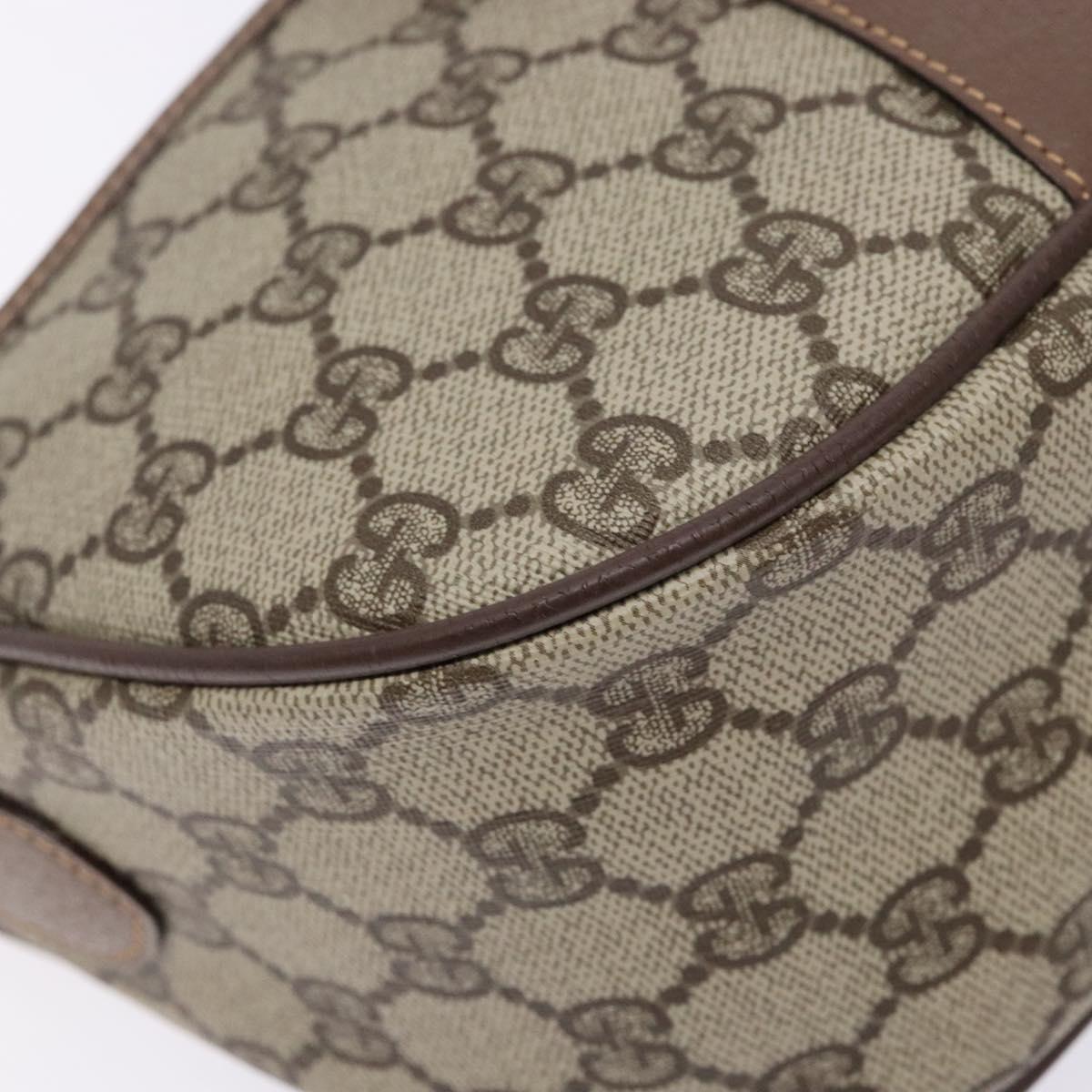 GUCCI GG Supreme Web Sherry Line Bag PVC Beige Gold 001 754 6177 Auth 138390