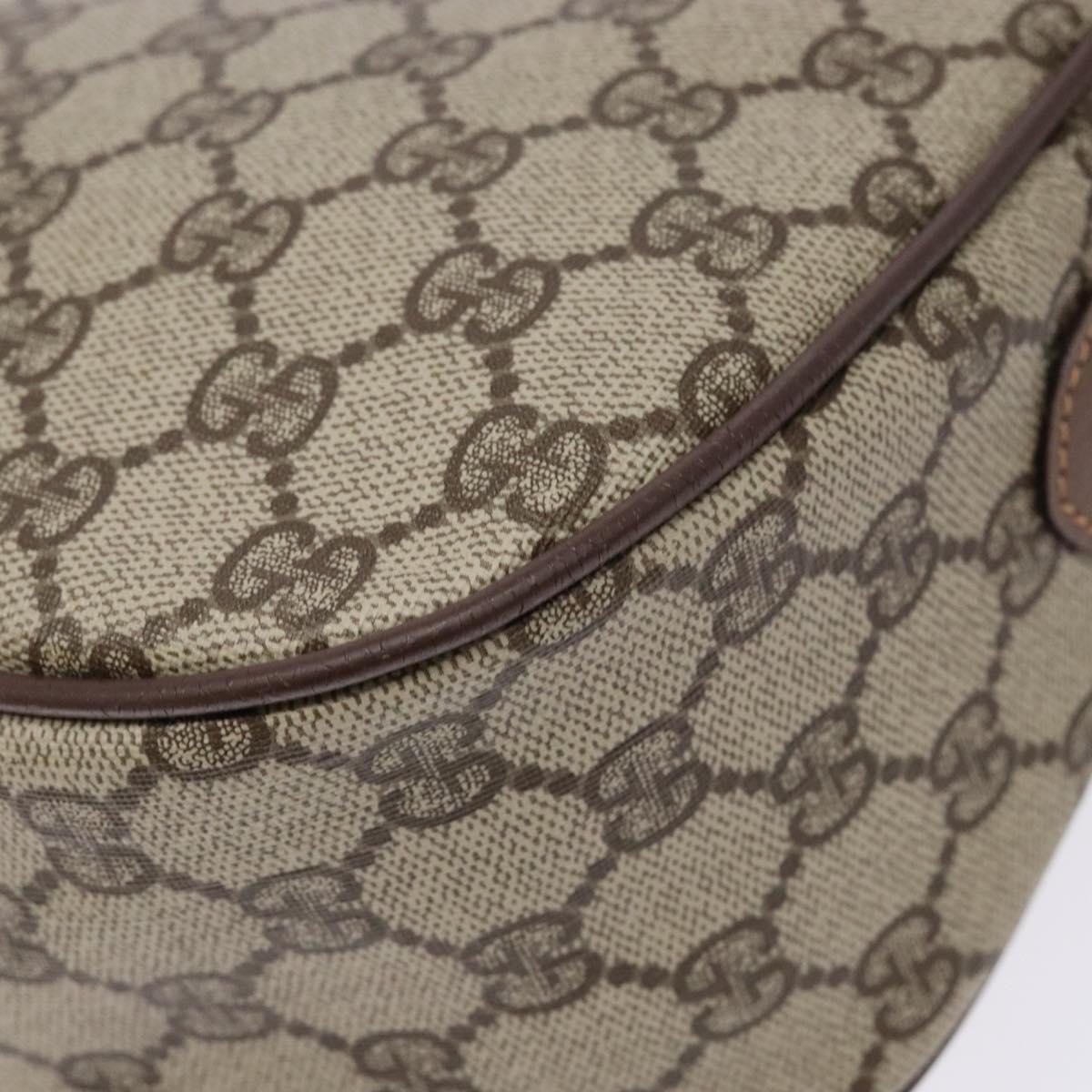 GUCCI GG Supreme Web Sherry Line Bag PVC Beige Gold 001 754 6177 Auth 138390