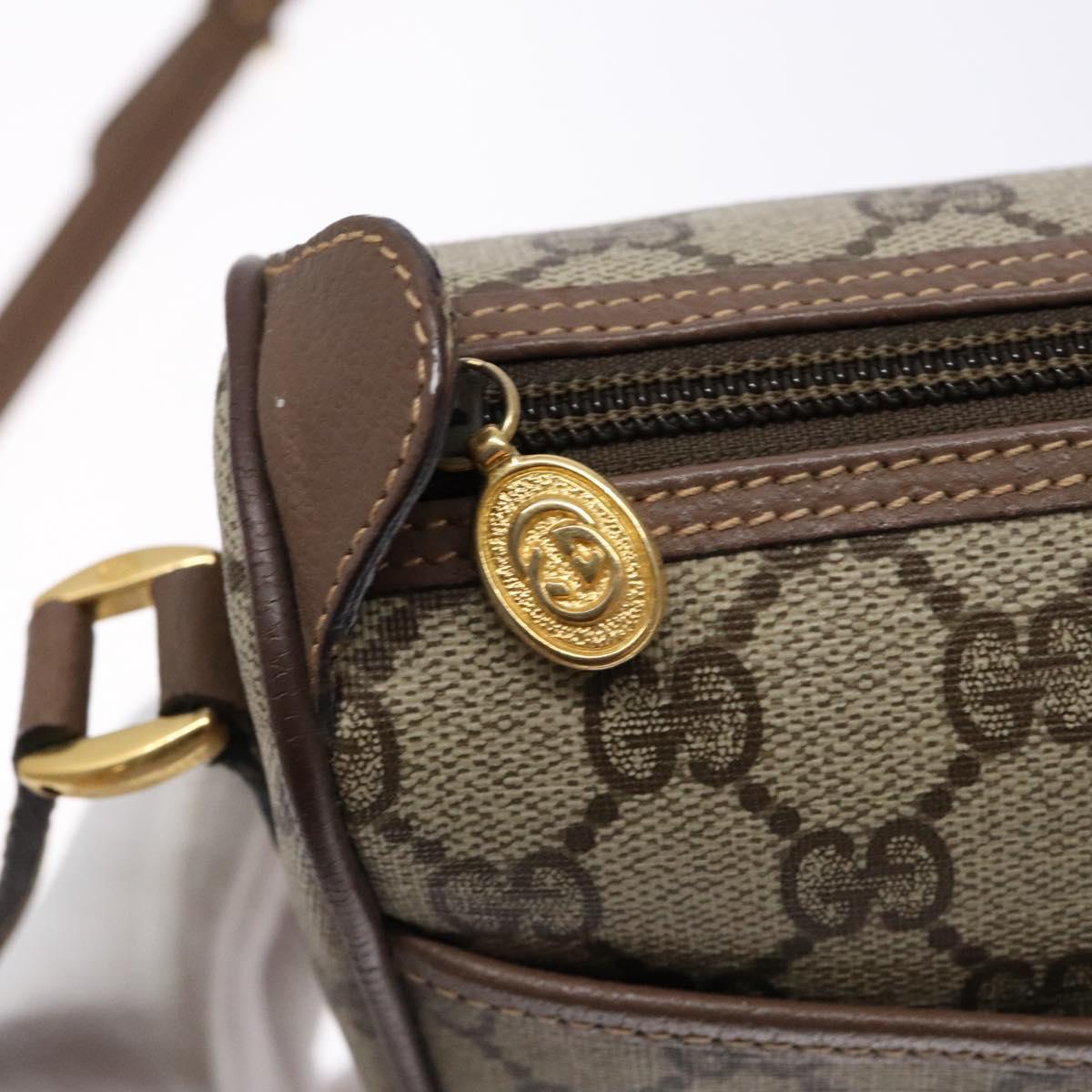 GUCCI GG Supreme Web Sherry Line Bag PVC Beige Gold 001 754 6177 Auth 138390