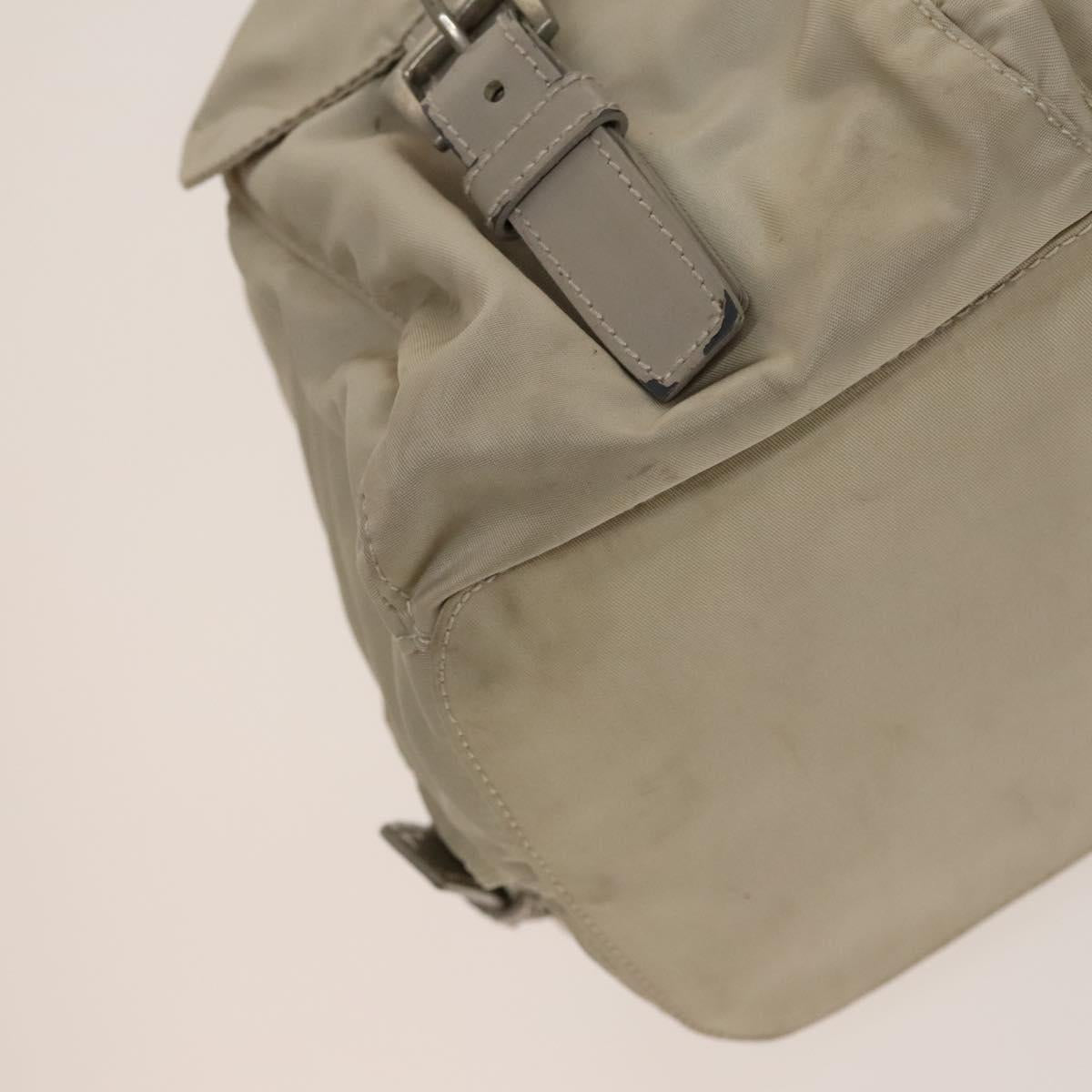 PRADA Backpack Nylon Ivory Silver Auth 138397