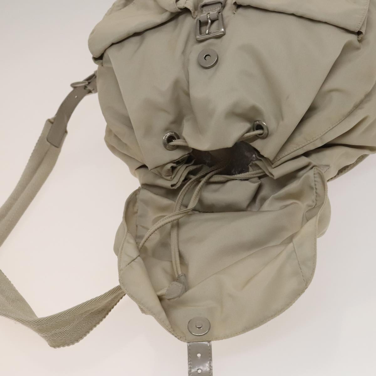 PRADA Backpack Nylon Ivory Silver Auth 138397