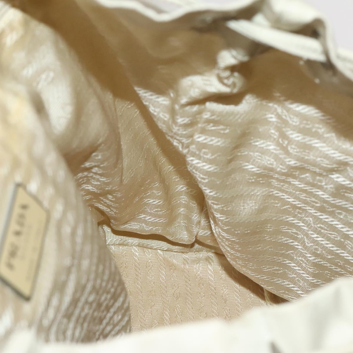 PRADA Backpack Nylon Ivory Silver Auth 138397