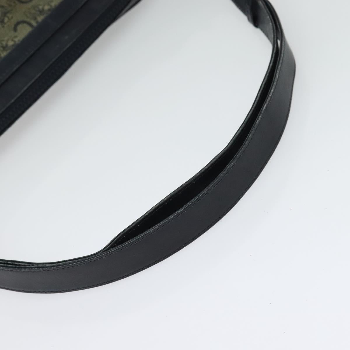 CELINE C Sulky Shoulder Bag PVC Navy Gold Auth 138407