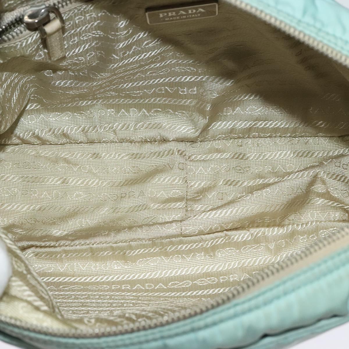 PRADA Shoulder Bag Nylon Light Blue Silver Auth 138419