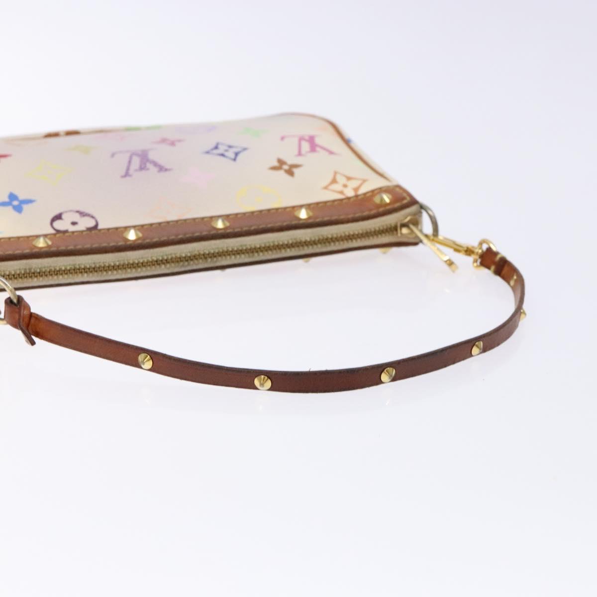 LOUIS VUITTON Monogram Multicolor Pochette Pouch White M92649 LV Auth 138420