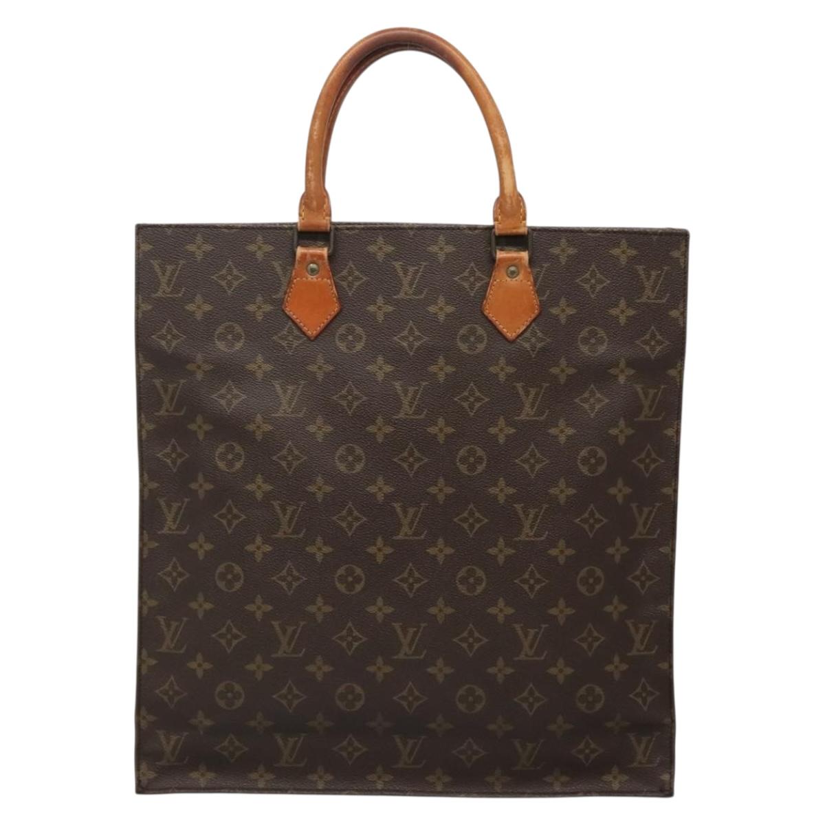 LOUIS VUITTON Monogram Sac Plat Hand Bag M51140 LV Auth 138439