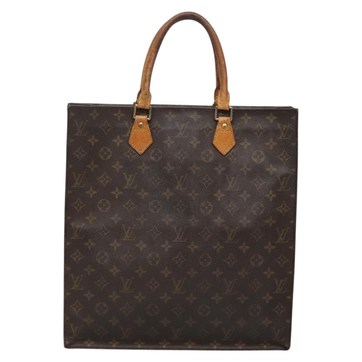 LOUIS VUITTON Monogram Sac Plat Hand Bag M51140 LV Auth 138440