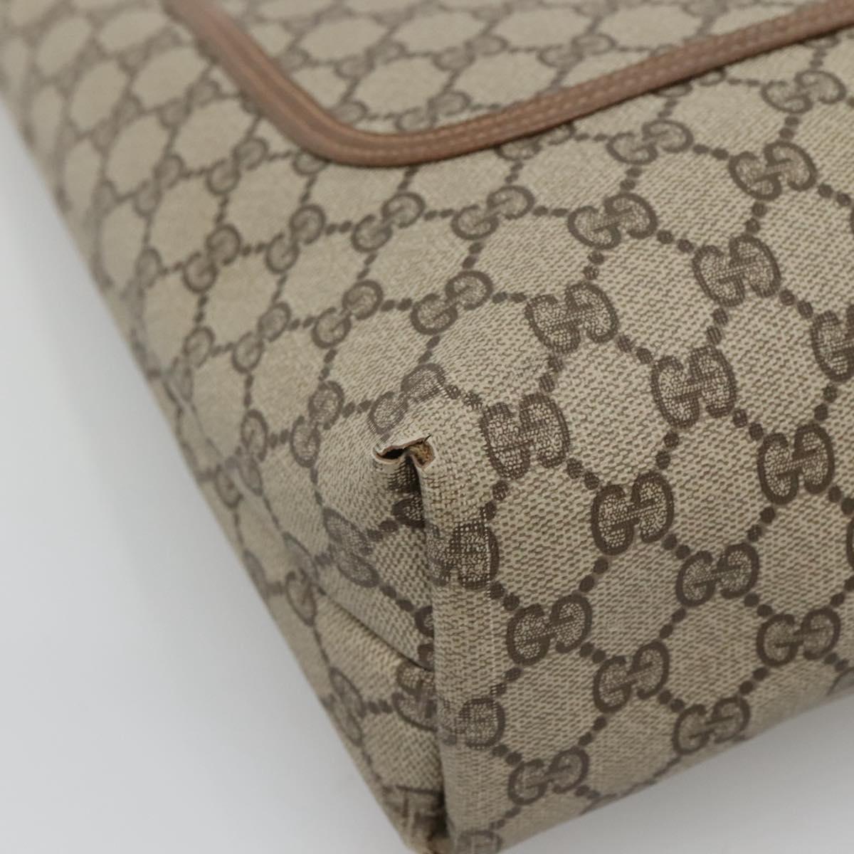 GUCCI GG Supreme Web Sherry Line Tote Bag PVC Beige Red 39 02 003 Auth 138451