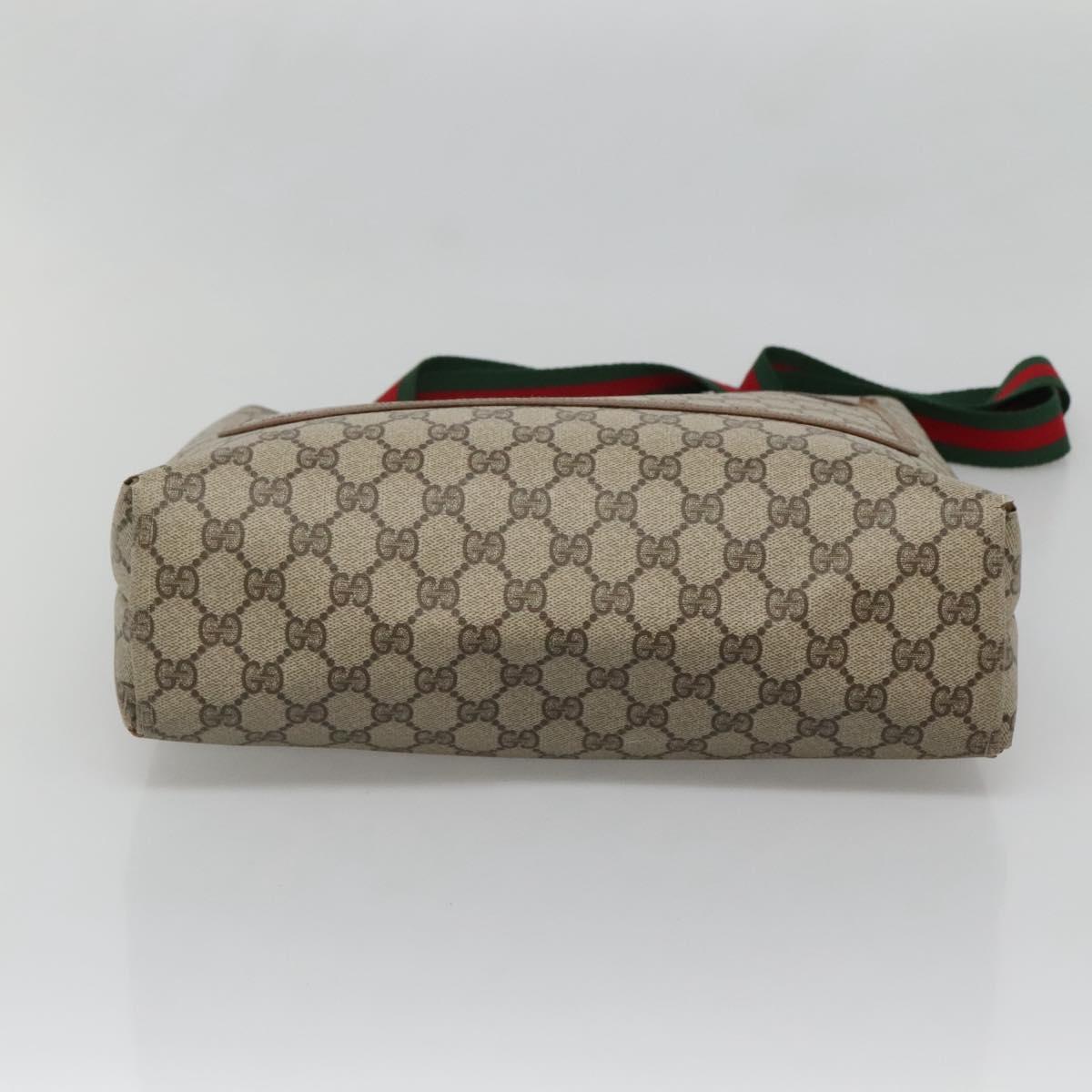 GUCCI GG Supreme Web Sherry Line Tote Bag PVC Beige Red 39 02 003 Auth 138451
