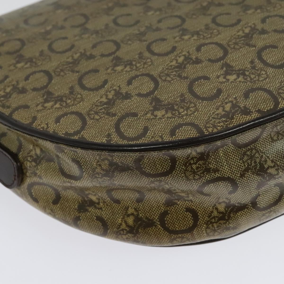 CELINE C Sulky Shoulder Bag PVC Beige Gold Auth 138455