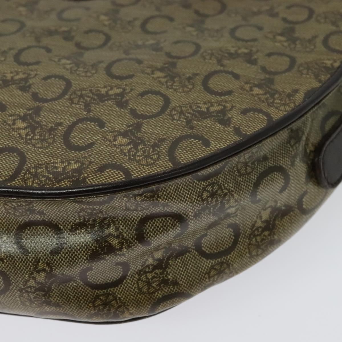 CELINE C Sulky Shoulder Bag PVC Beige Gold Auth 138455