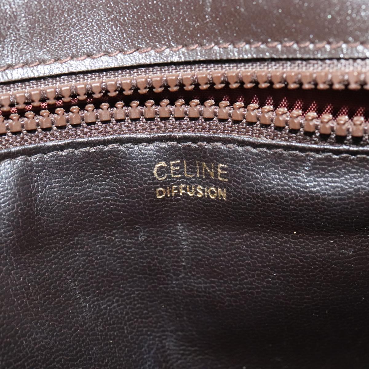 CELINE C Sulky Shoulder Bag PVC Beige Gold Auth 138455