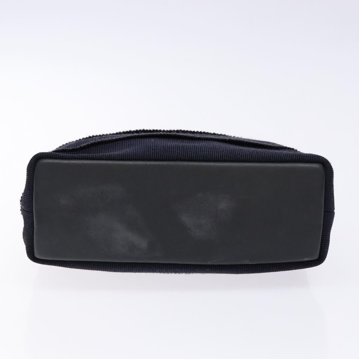 Salvatore Ferragamo Vala Hand Bag Canvas Black Gold Auth 138464