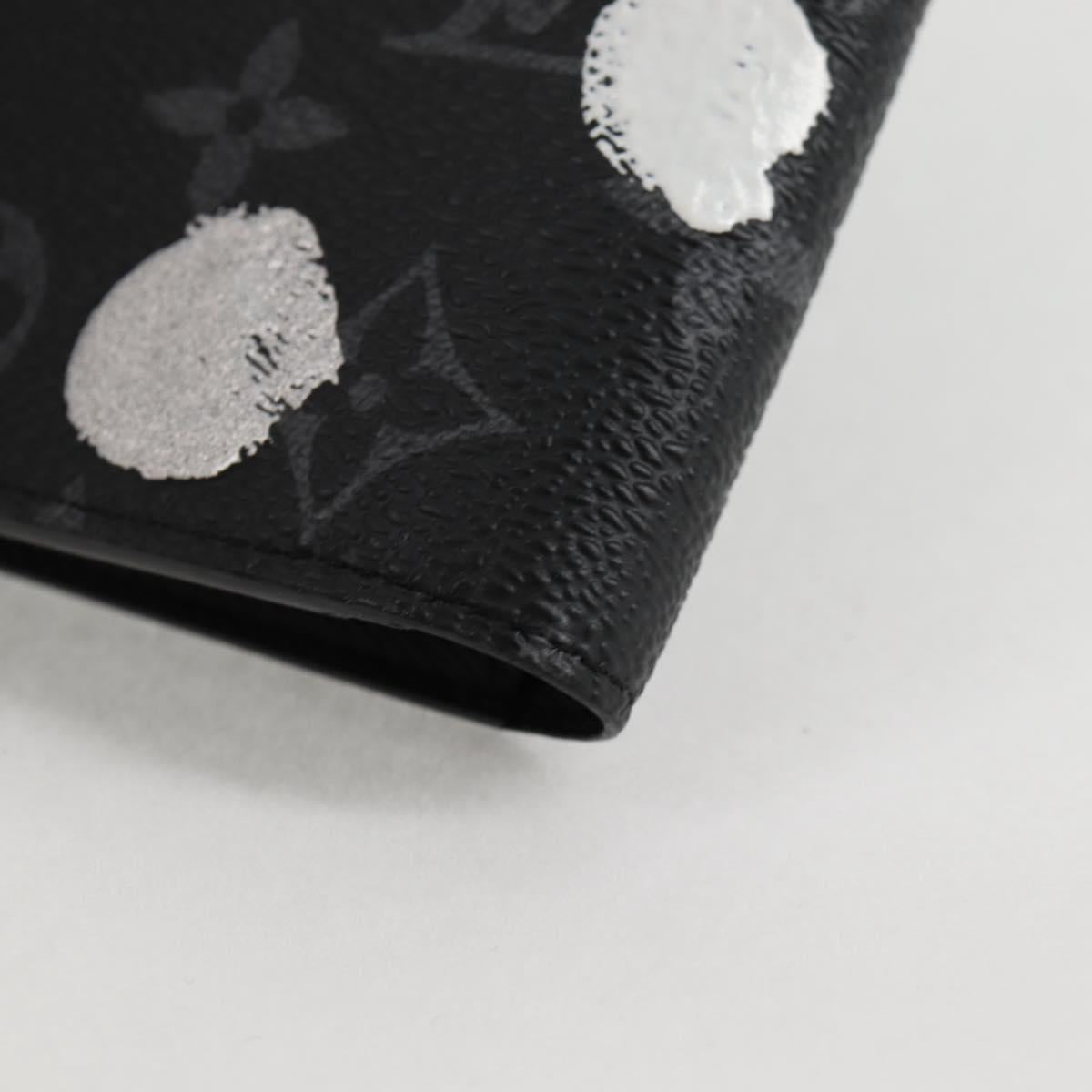 LOUIS VUITTON Monogram Eclipse (LV x YK) Portefeuille Plaza M81932 Auth 138477M