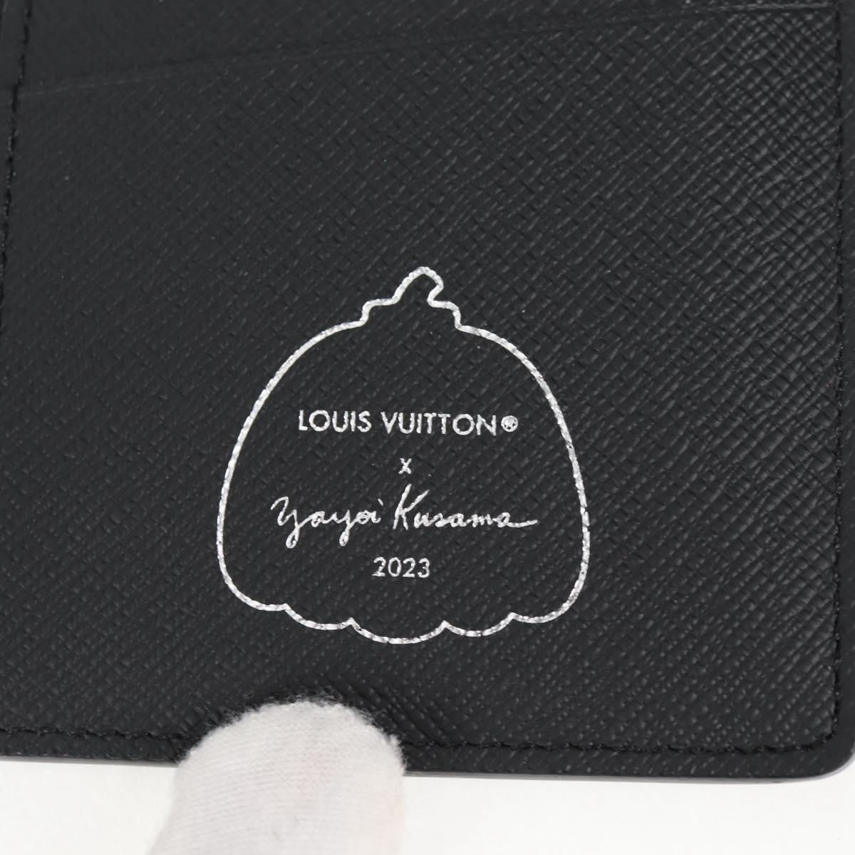 LOUIS VUITTON Monogram Eclipse (LV x YK) Portefeuille Plaza M81932 Auth 138477M