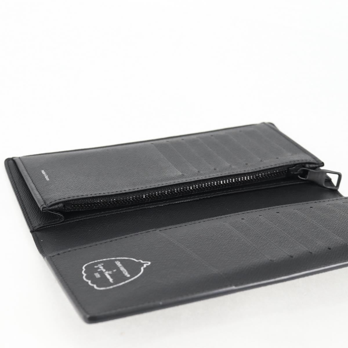 LOUIS VUITTON Monogram Eclipse (LV x YK) Portefeuille Plaza M81932 Auth 138477M