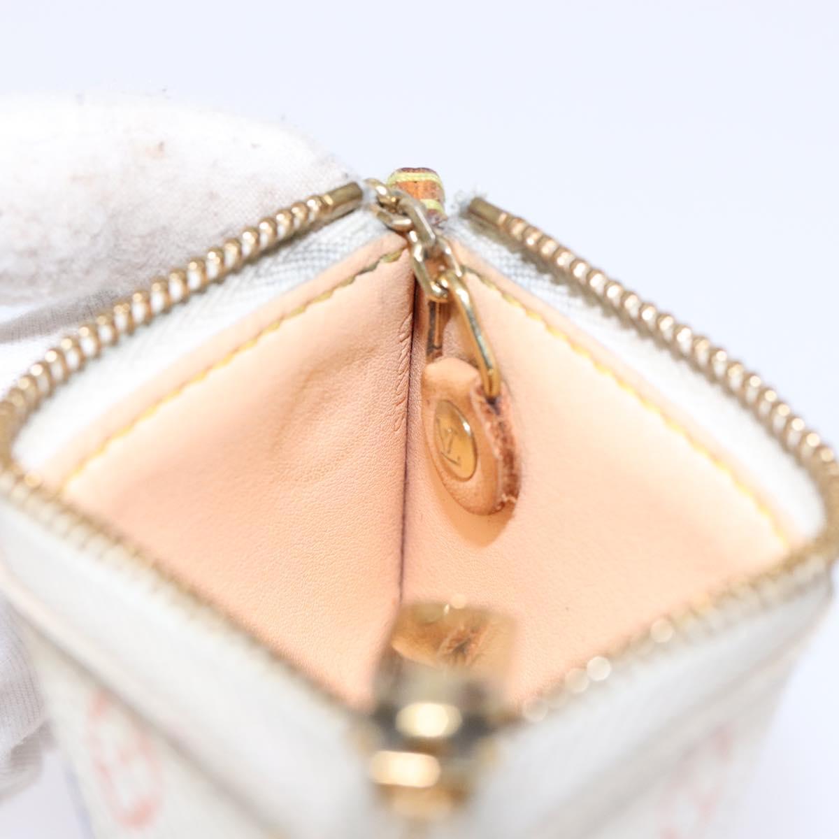 LOUIS VUITTON Multicolor Pochette Cles Coin Purse White M92655 LV Auth 138481