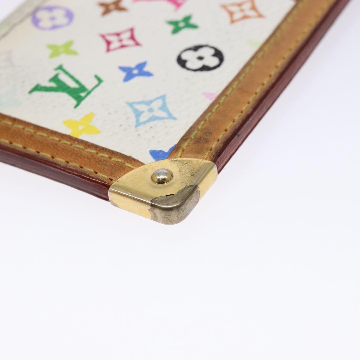 LOUIS VUITTON Multicolor Pochette Cles Coin Purse White M92655 LV Auth 138481
