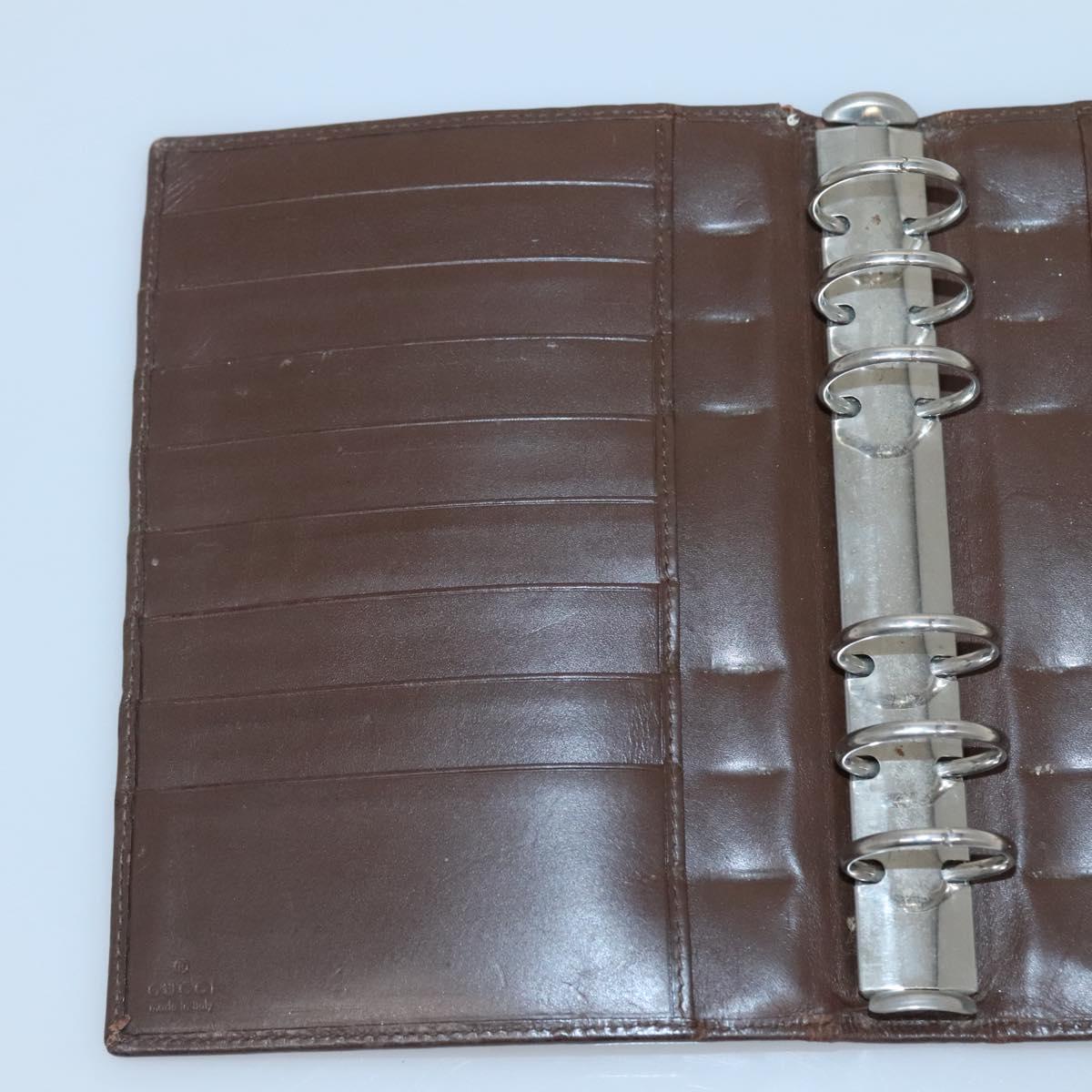 GUCCI GG Canvas Jackie Day Planner Cover Beige Silver 29961 Auth 138492