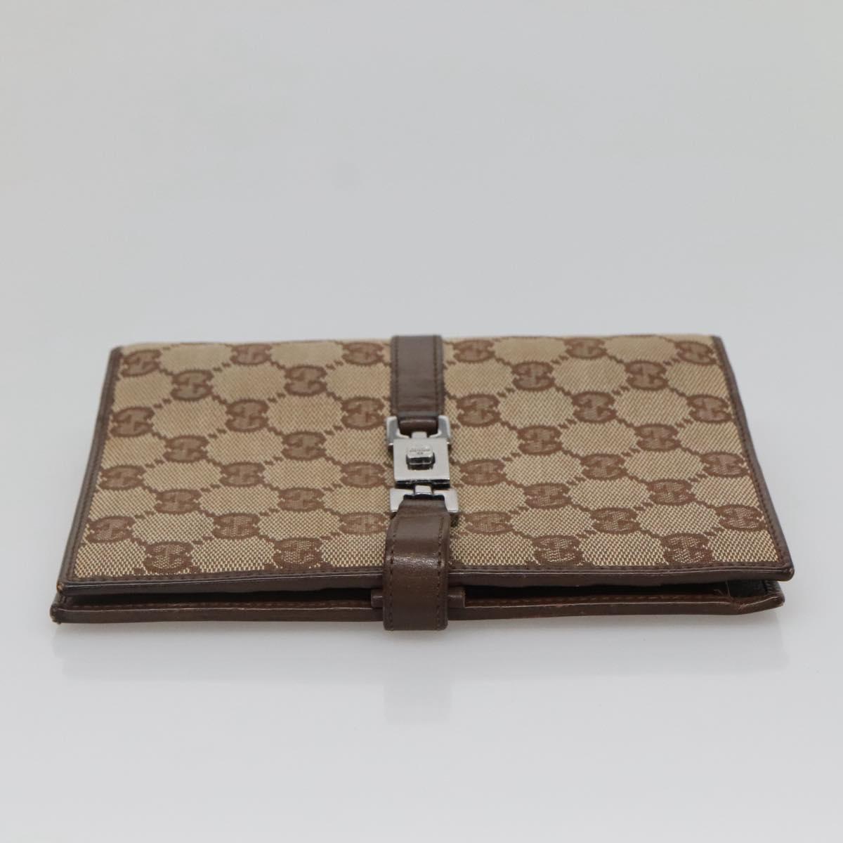 GUCCI GG Canvas Jackie Day Planner Cover Beige Silver 29961 Auth 138492