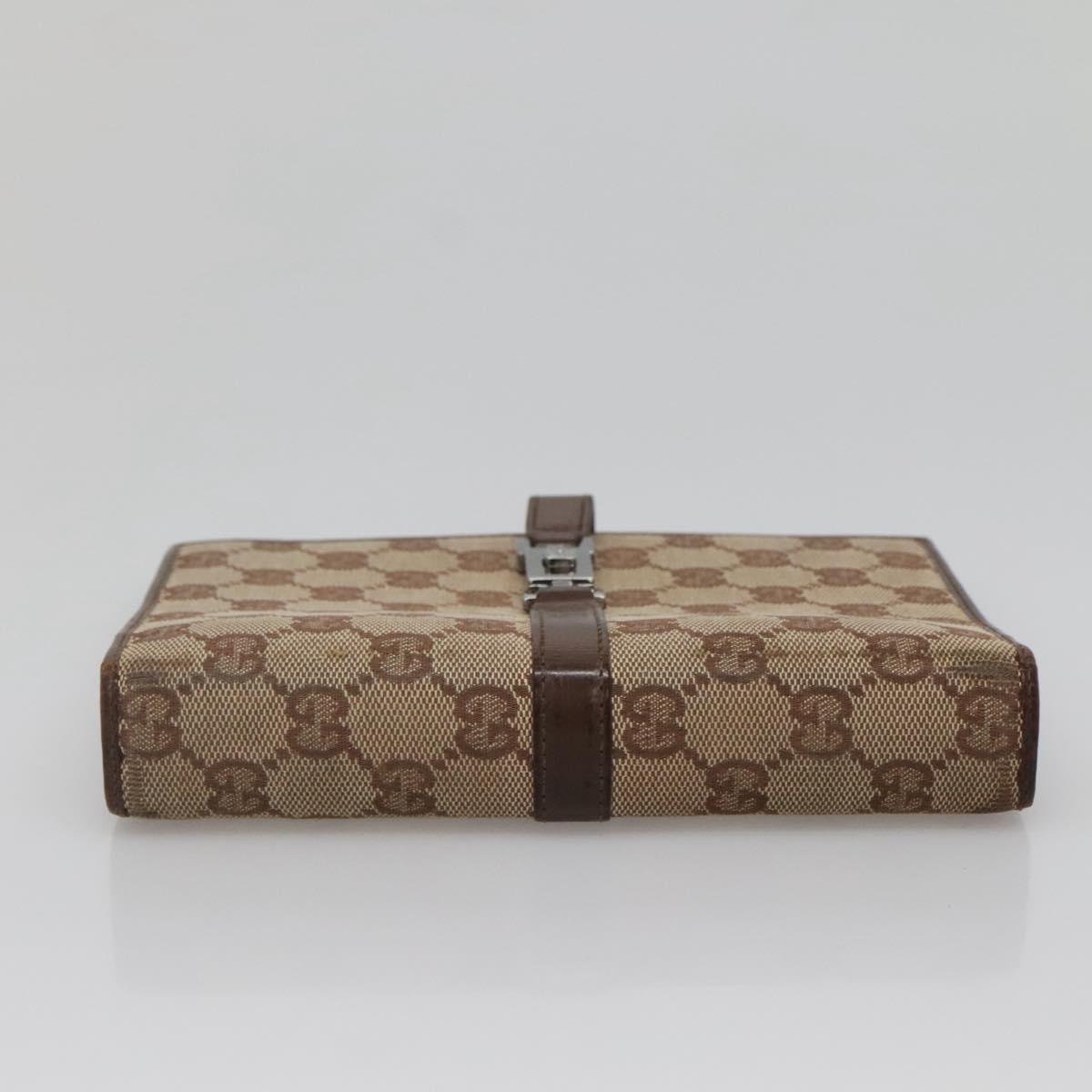 GUCCI GG Canvas Jackie Day Planner Cover Beige Silver 29961 Auth 138492