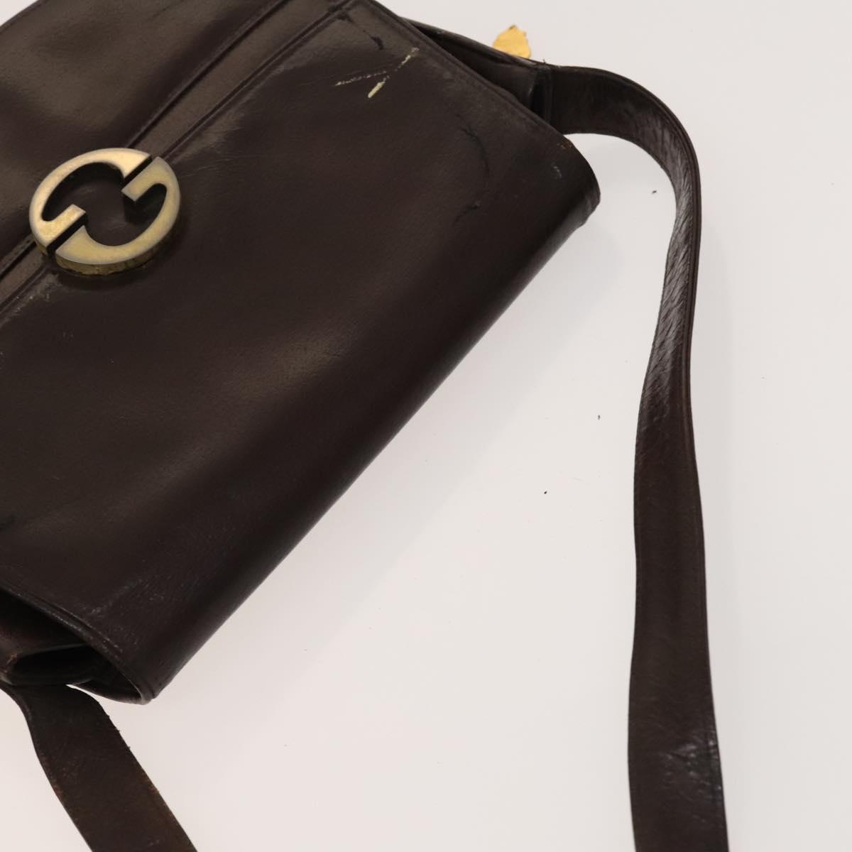 GUCCI GG Canvas Bag Leather 2Set Black Brown Auth 138508