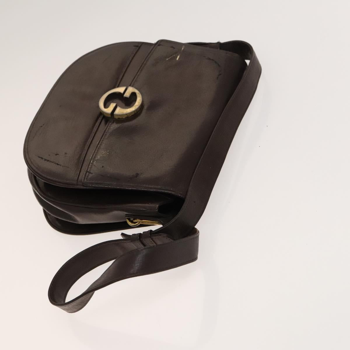 GUCCI GG Canvas Bag Leather 2Set Black Brown Auth 138508