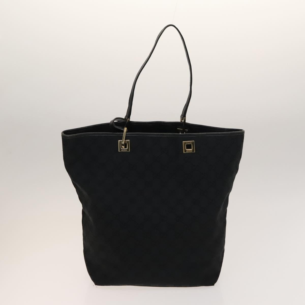GUCCI GG Canvas Bag Leather 2Set Black Brown Auth 138508