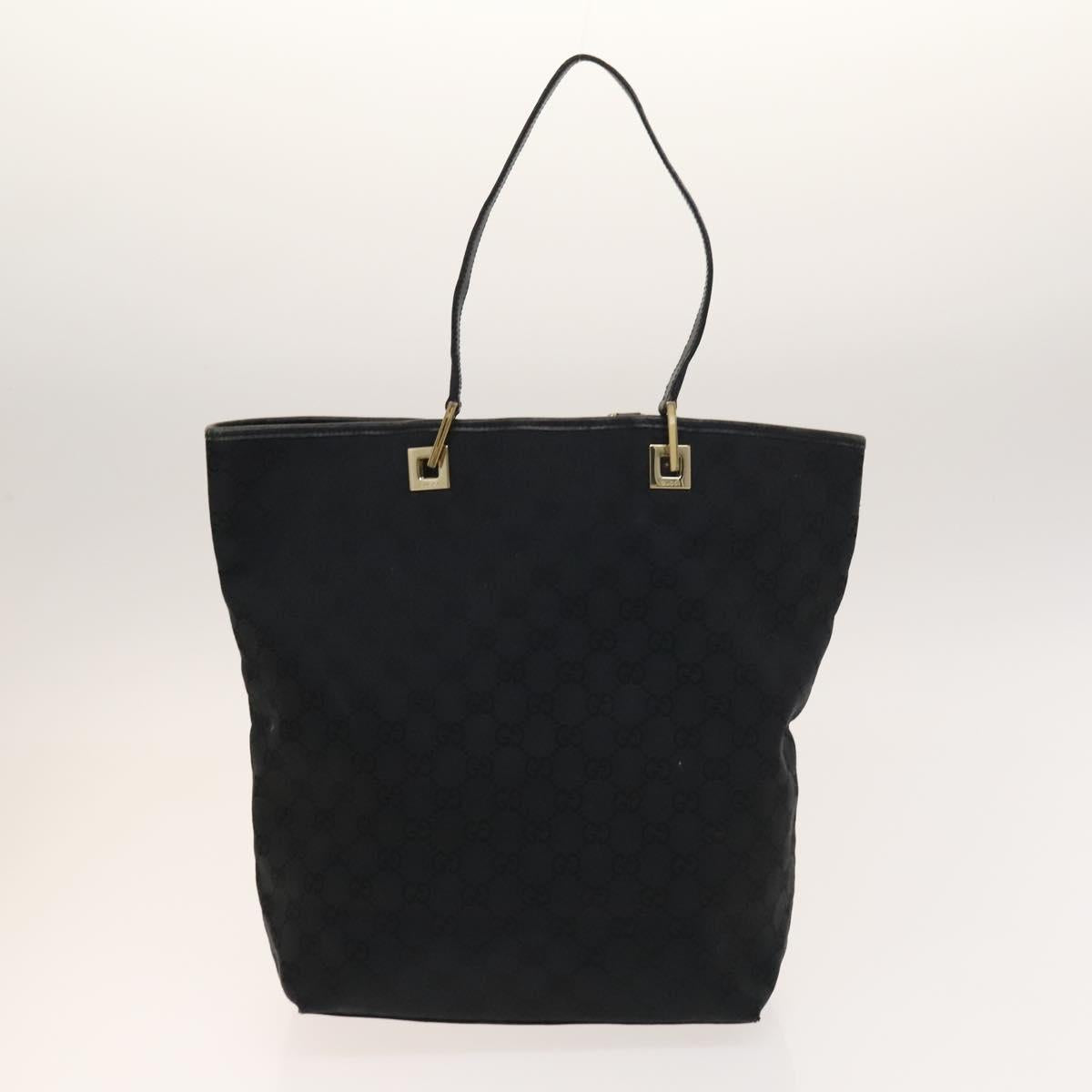 GUCCI GG Canvas Bag Leather 2Set Black Brown Auth 138508
