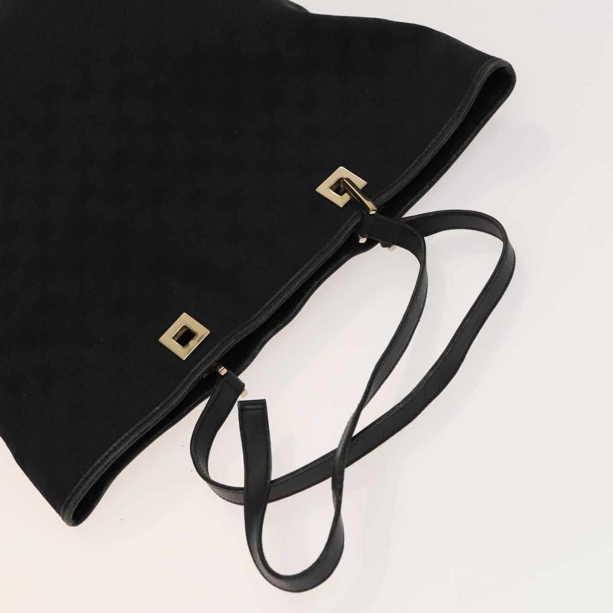 GUCCI GG Canvas Bag Leather 2Set Black Brown Auth 138508