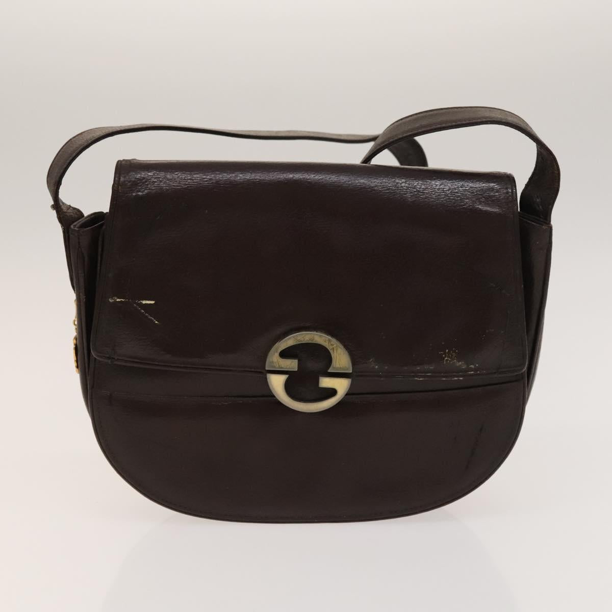 GUCCI GG Canvas Bag Leather 2Set Black Brown Auth 138508