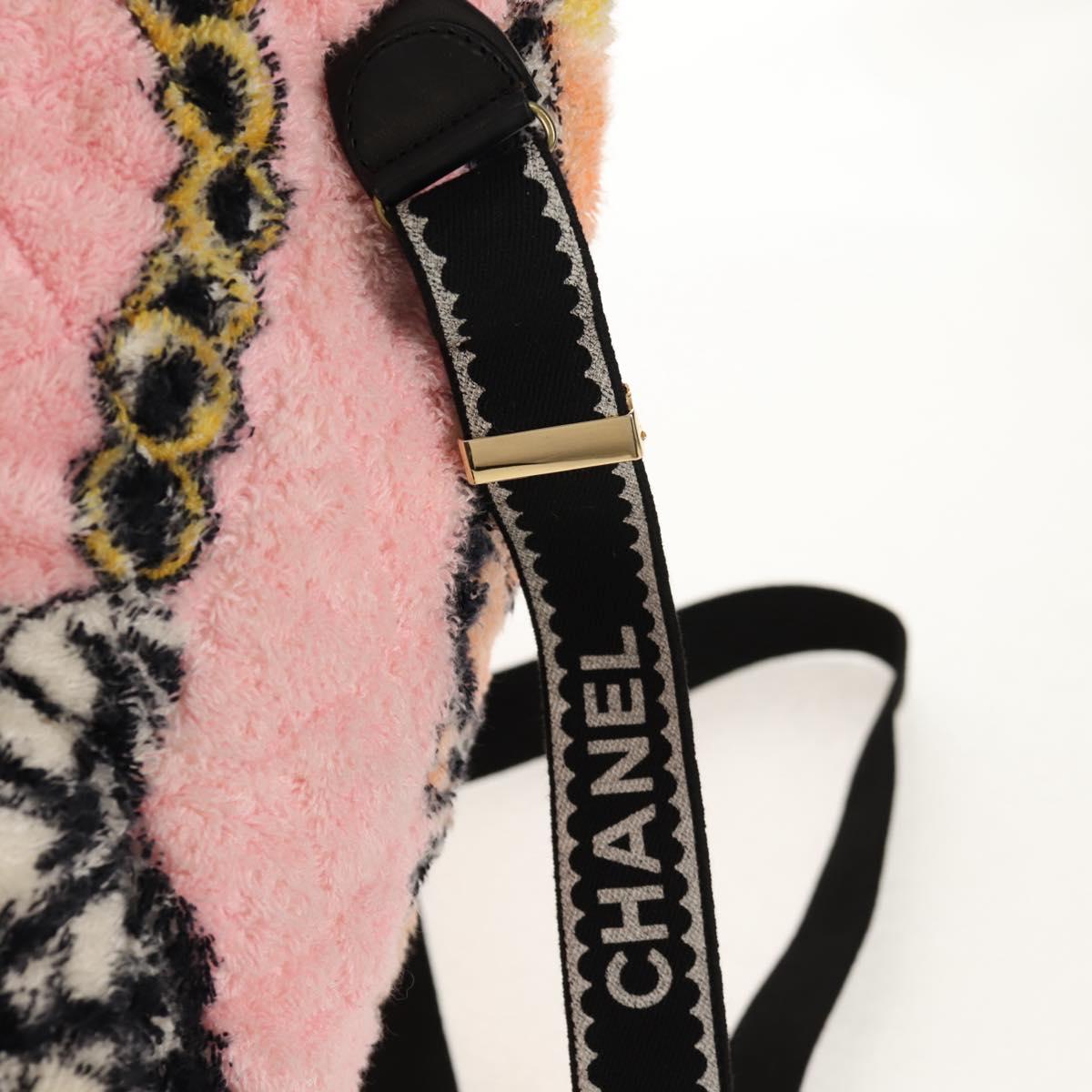 CHANEL Matelasse COCO Mark Backpack pile Pink Gold CC Auth 138517SM