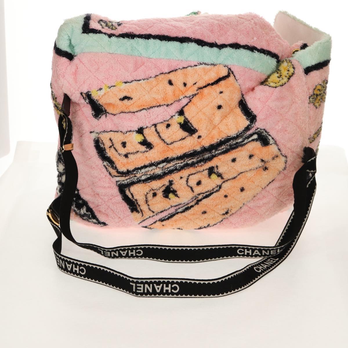 CHANEL Matelasse COCO Mark Backpack pile Pink Gold CC Auth 138517SM