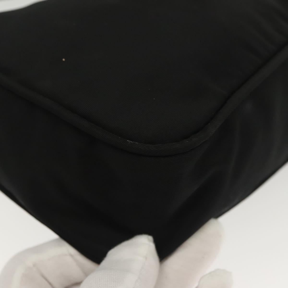 PRADA Hand Bag Nylon Black Silver Auth 138533