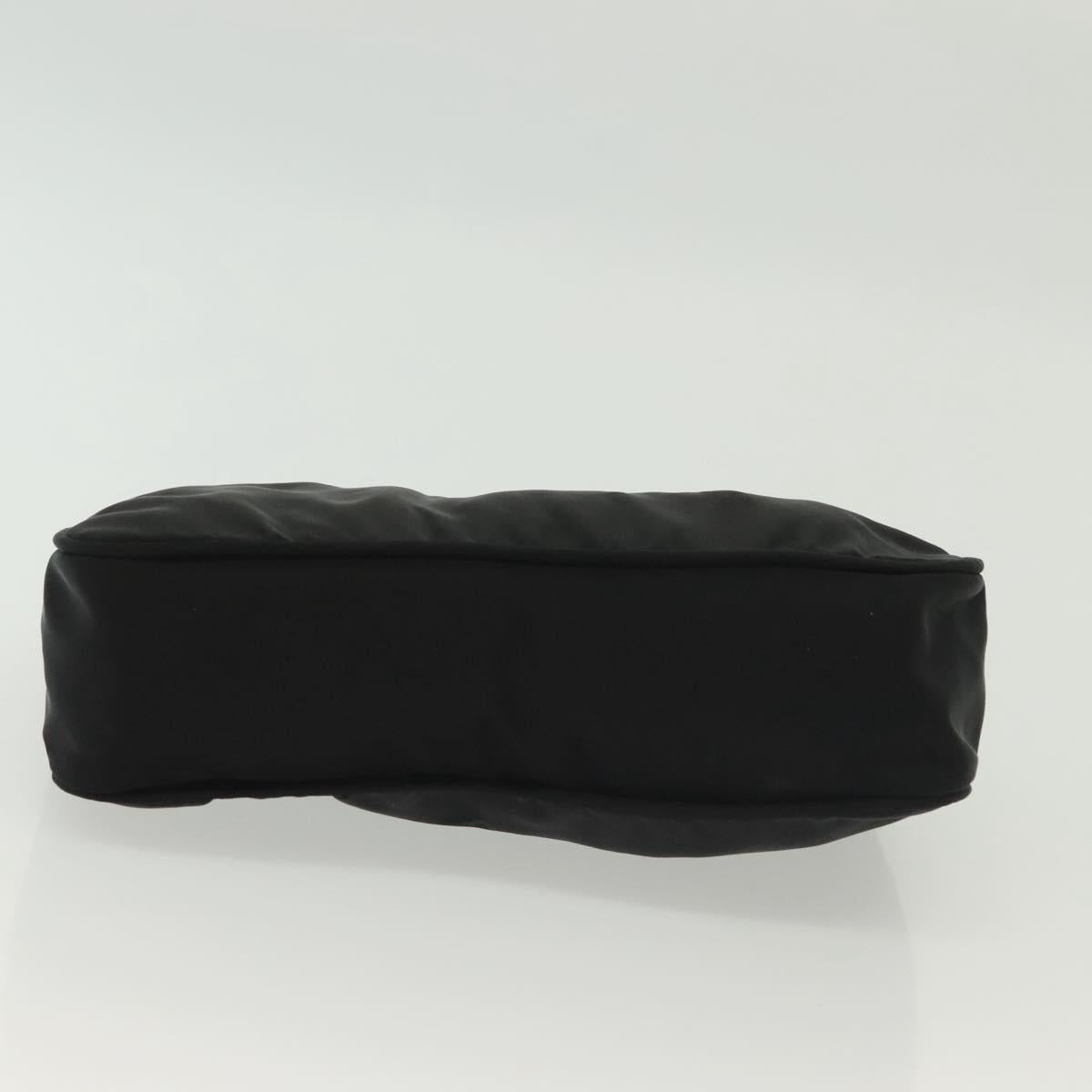 PRADA Hand Bag Nylon Black Silver Auth 138533