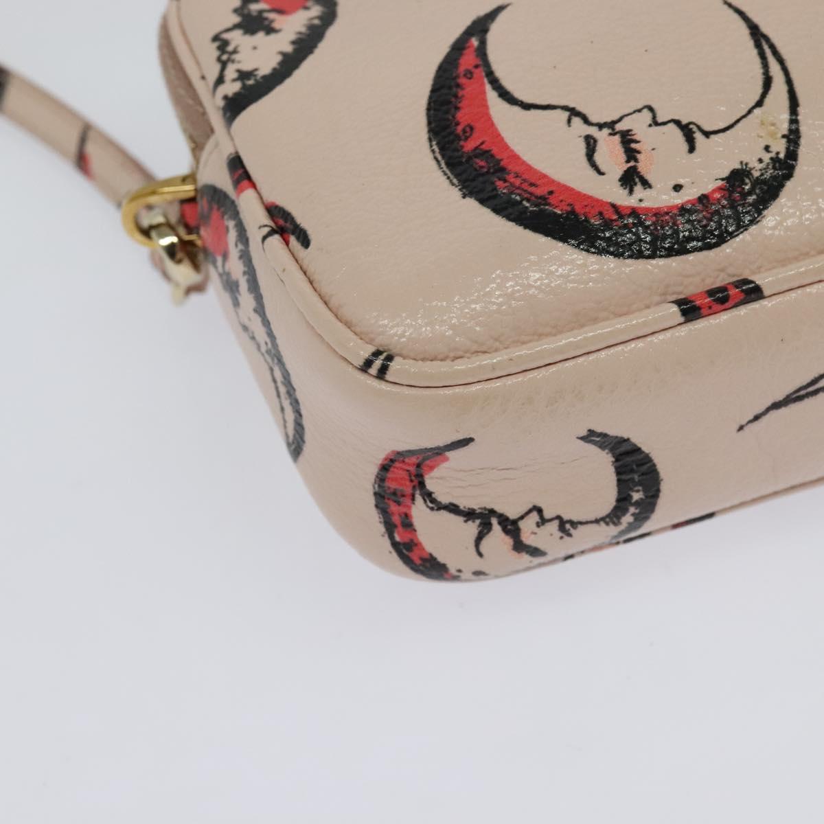 Miu Miu Shoulder Bag Leather Pink Gold Auth 138543