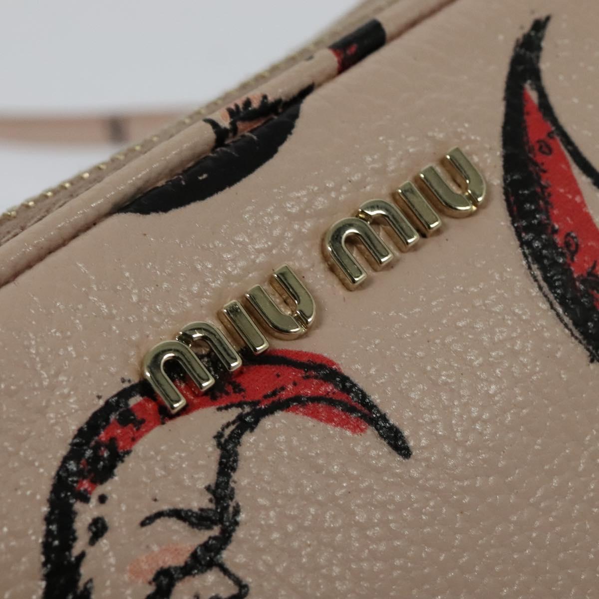 Miu Miu Shoulder Bag Leather Pink Gold Auth 138543