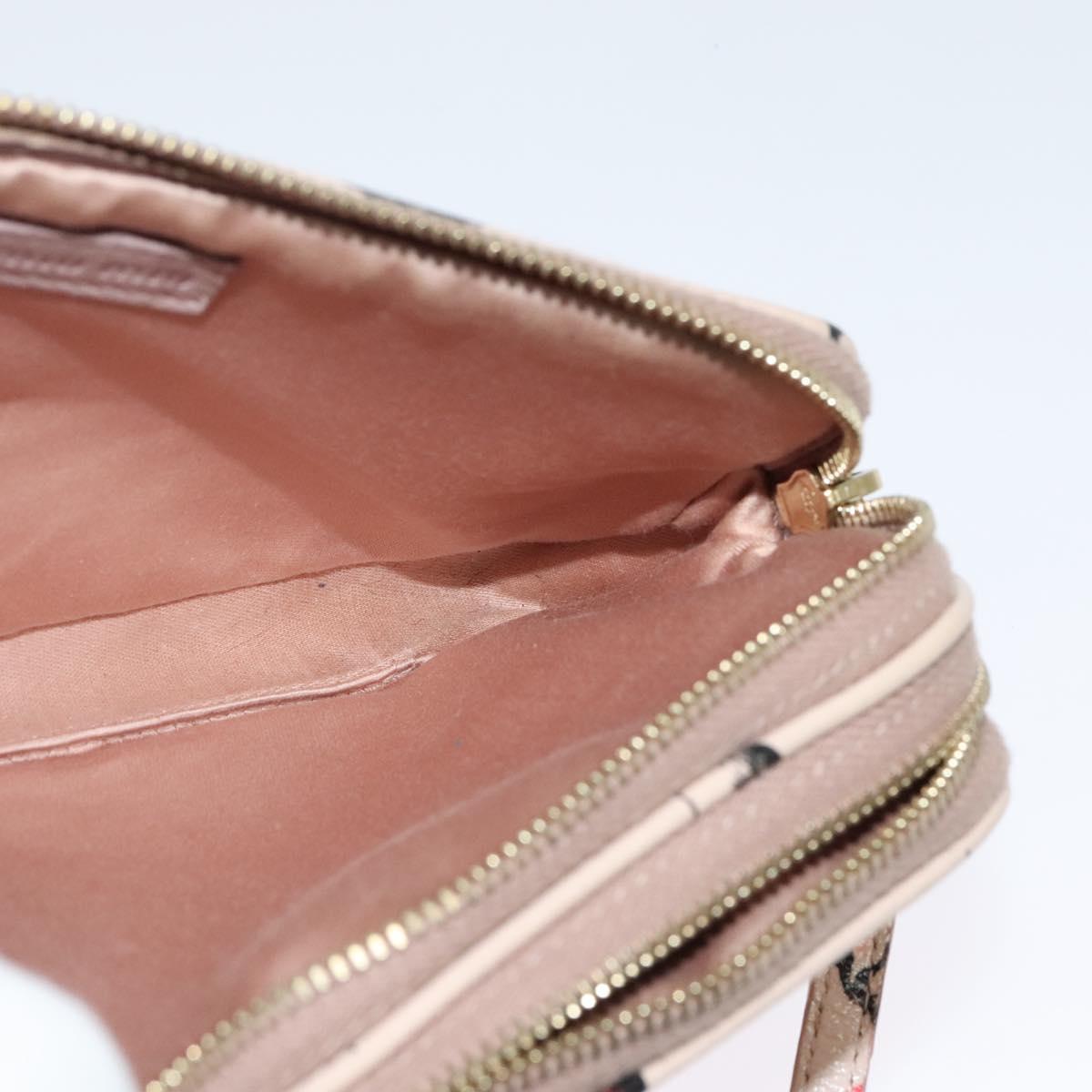 Miu Miu Shoulder Bag Leather Pink Gold Auth 138543