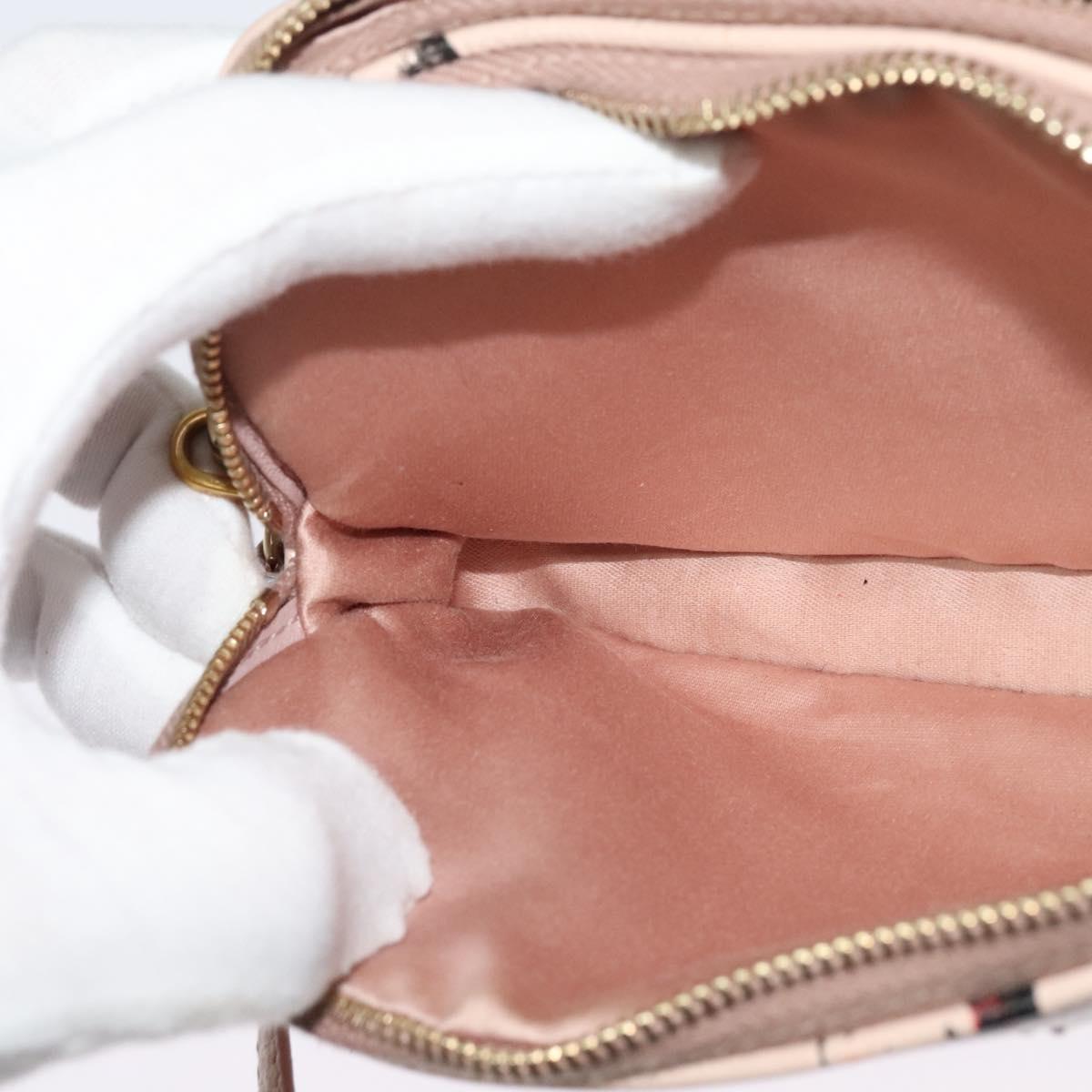 Miu Miu Shoulder Bag Leather Pink Gold Auth 138543