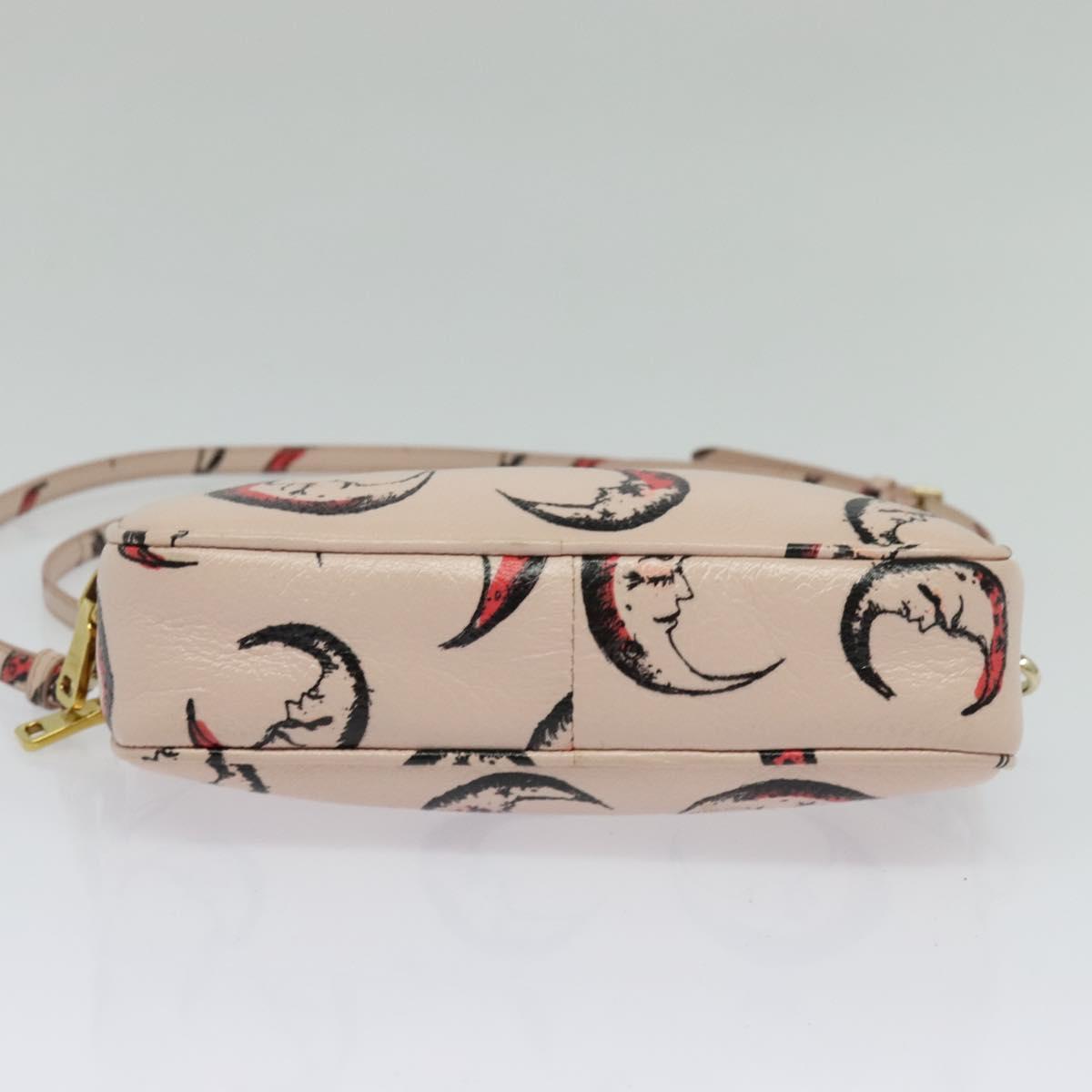 Miu Miu Shoulder Bag Leather Pink Gold Auth 138543