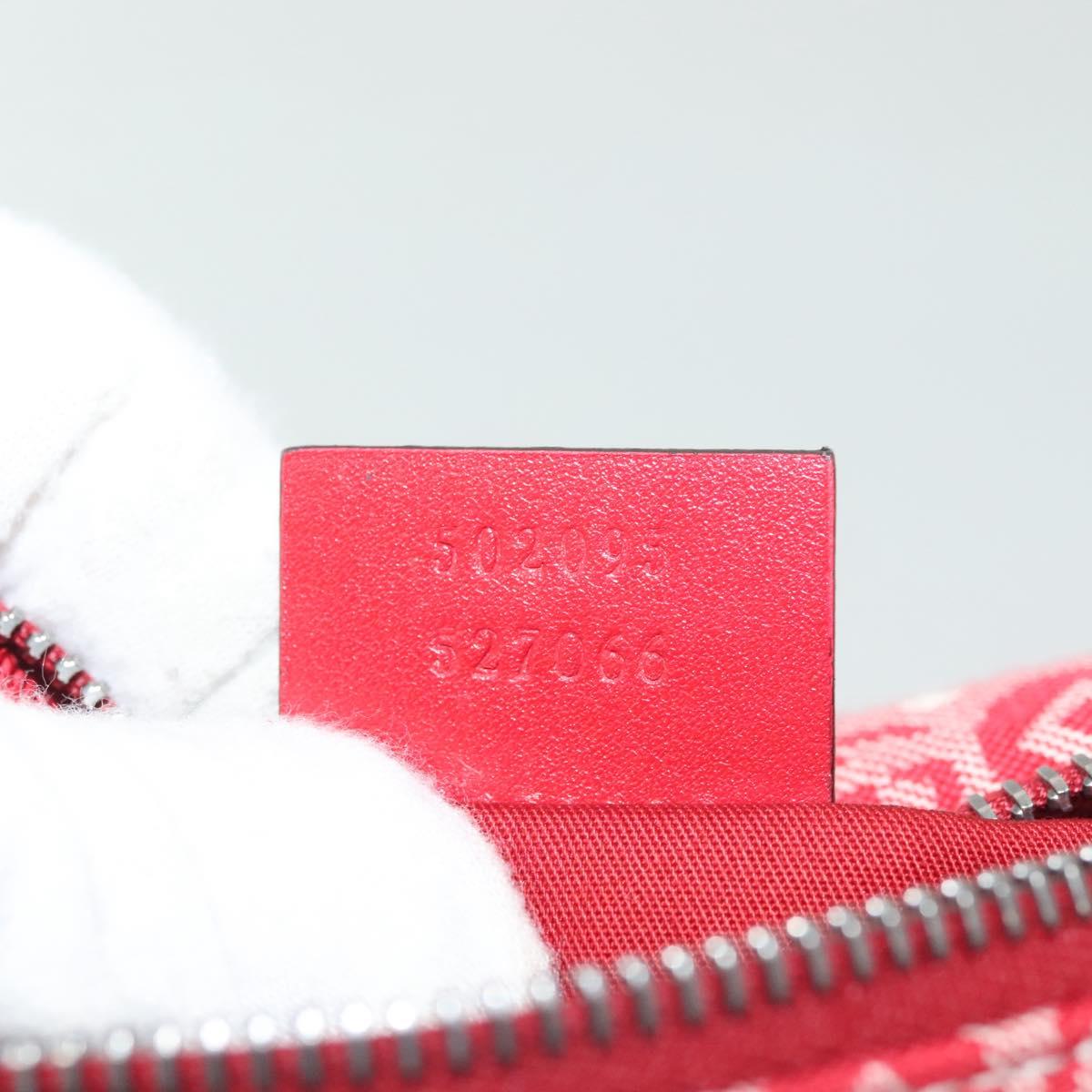 GUCCI Children's Sherry Line Bag Canvas Leather Red Silver 502095 Auth 138551