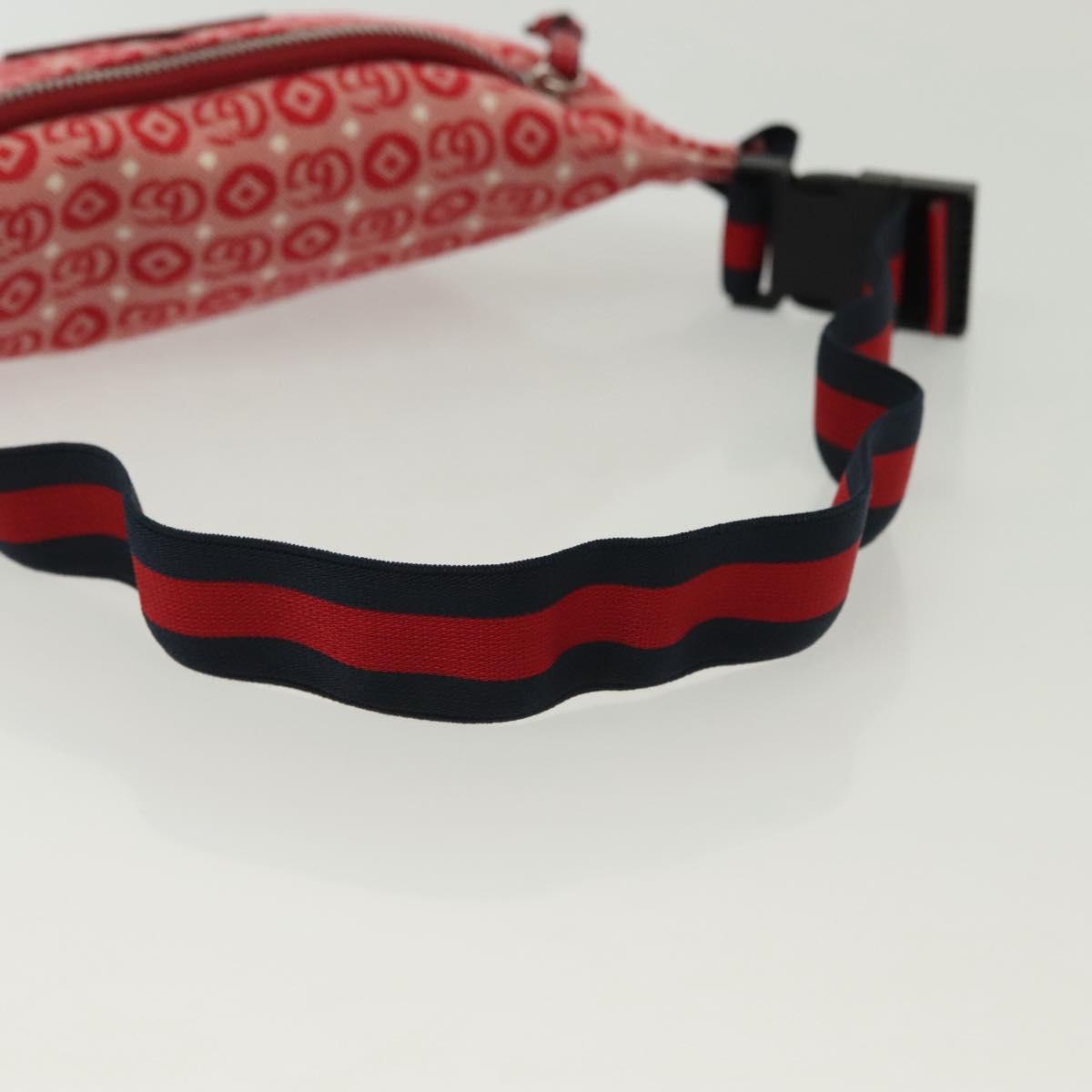 GUCCI Children's Sherry Line Bag Canvas Leather Red Silver 502095 Auth 138551