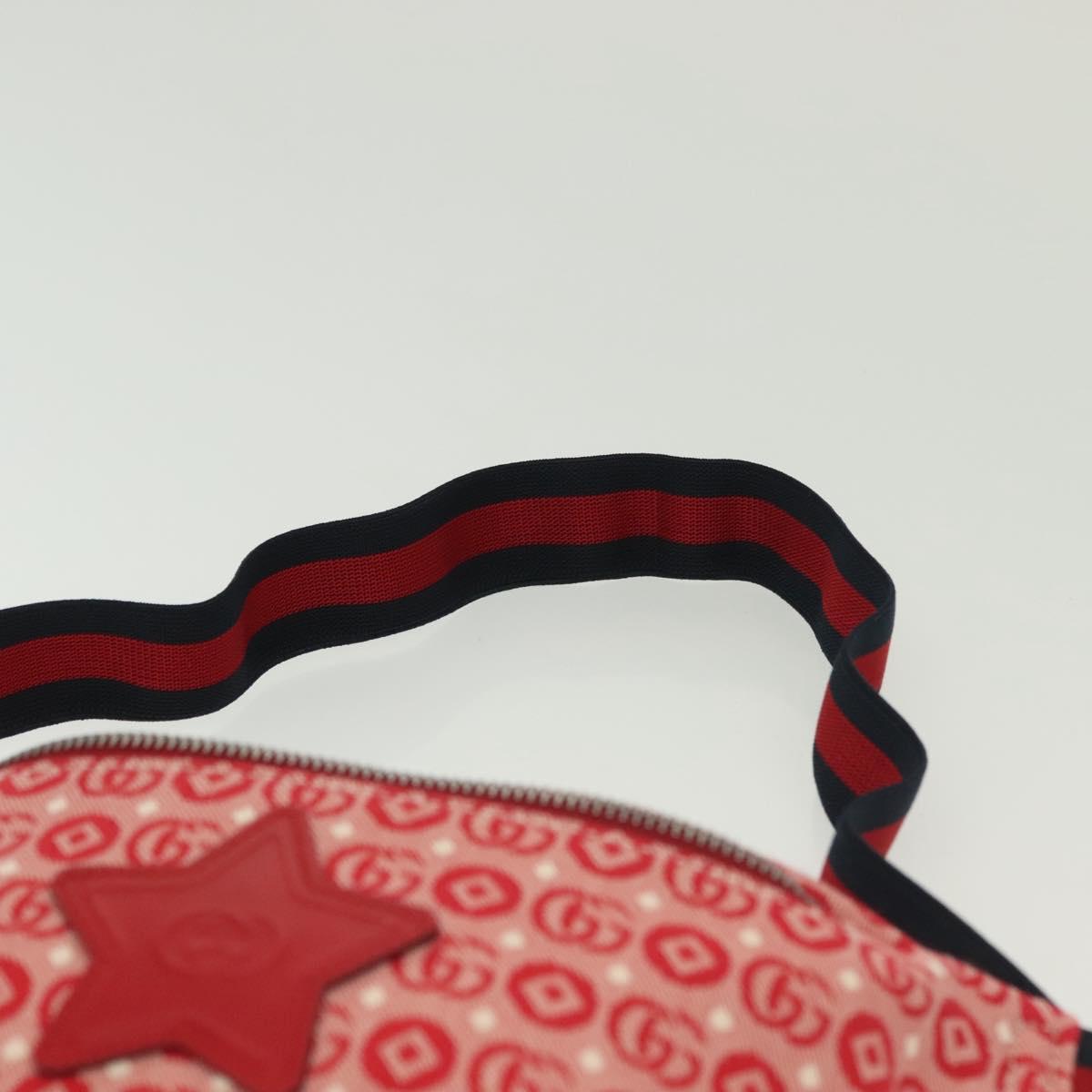 GUCCI Children's Sherry Line Bag Canvas Leather Red Silver 502095 Auth 138551