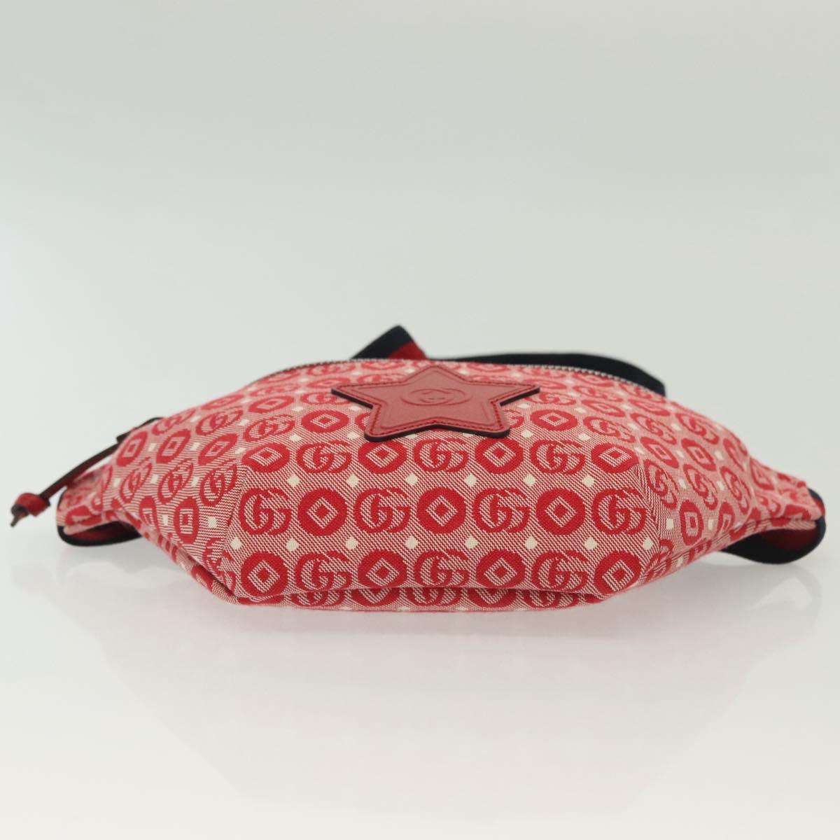 GUCCI Children's Sherry Line Bag Canvas Leather Red Silver 502095 Auth 138551